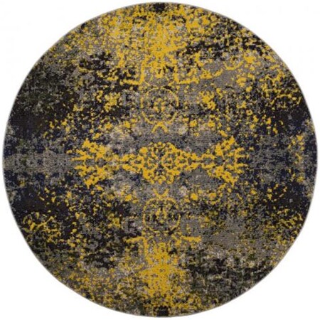 Safavieh 6 ft.-7 in. x 6 ft.-7 in. Monaco Power Loomed Round Area Rug, Grey and Multi MNC223G-7R